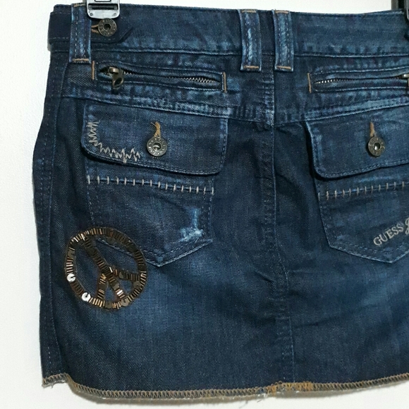 Guess Mini Skirt, Size 26, Jean Blue. - Picture 6 of 8